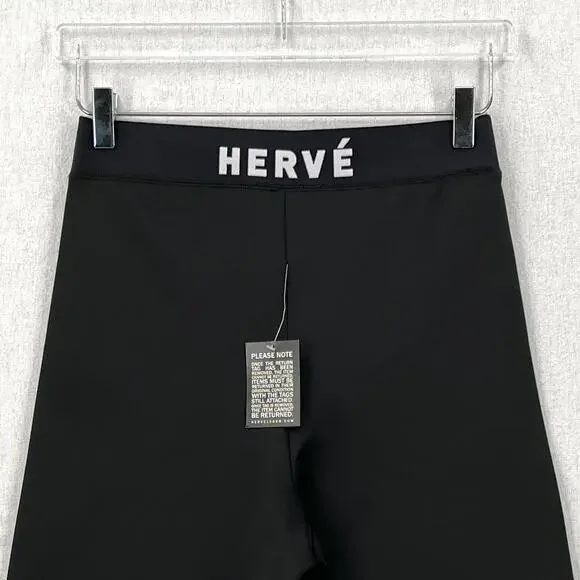 HERVE LEGER Logo Bike Shorts Womens Small Black White High Rise Stretch NWT - Picture 9 of 16